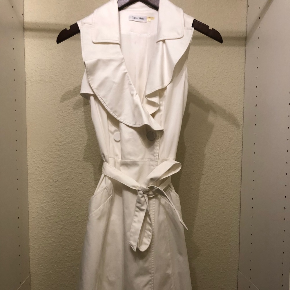 Calvin Klein white derby style dress